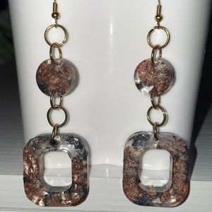 Black/Rose Gold Chunky Earrings